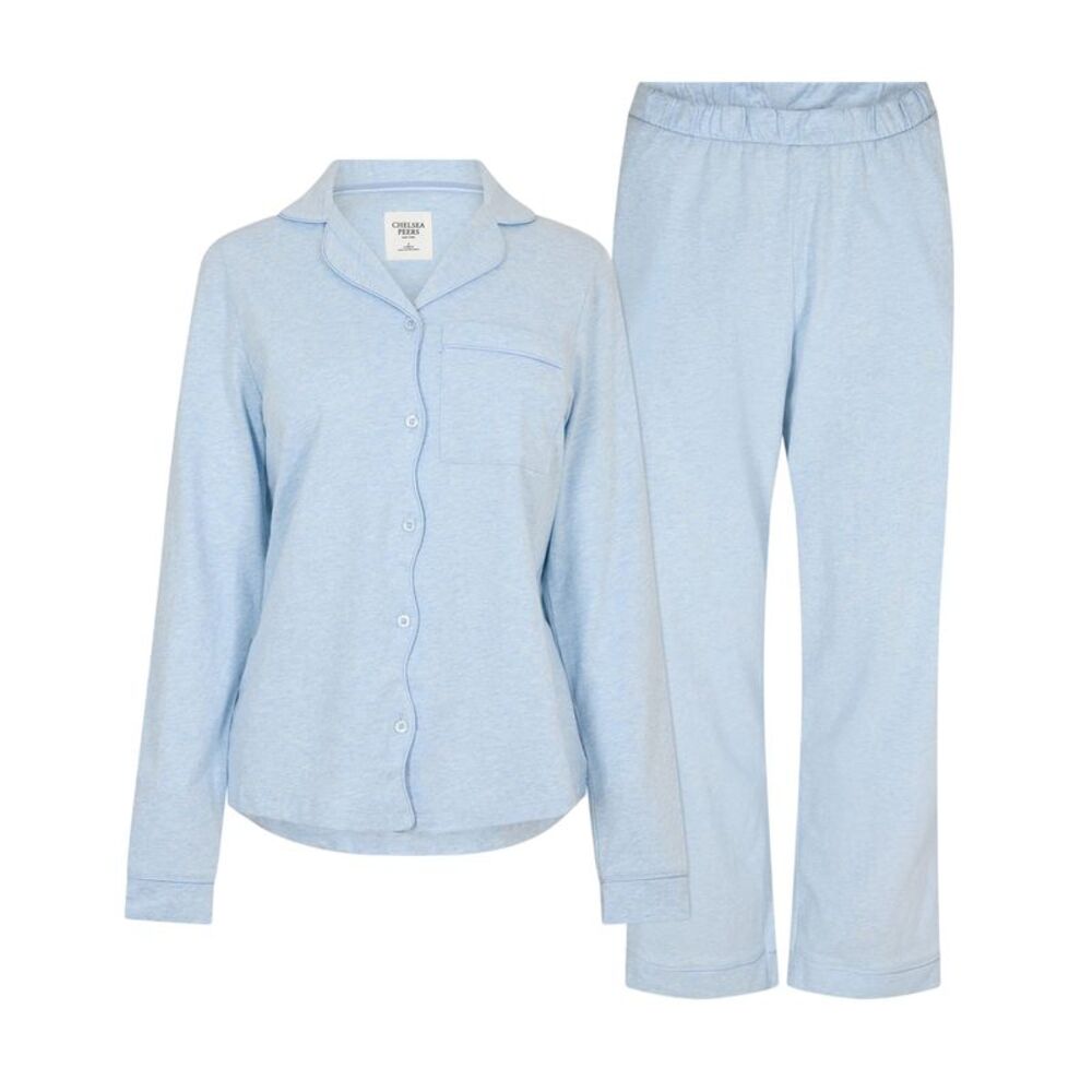 Chelsea Peers Womens/Ladies Cotton Long Pyjama Set / Blue